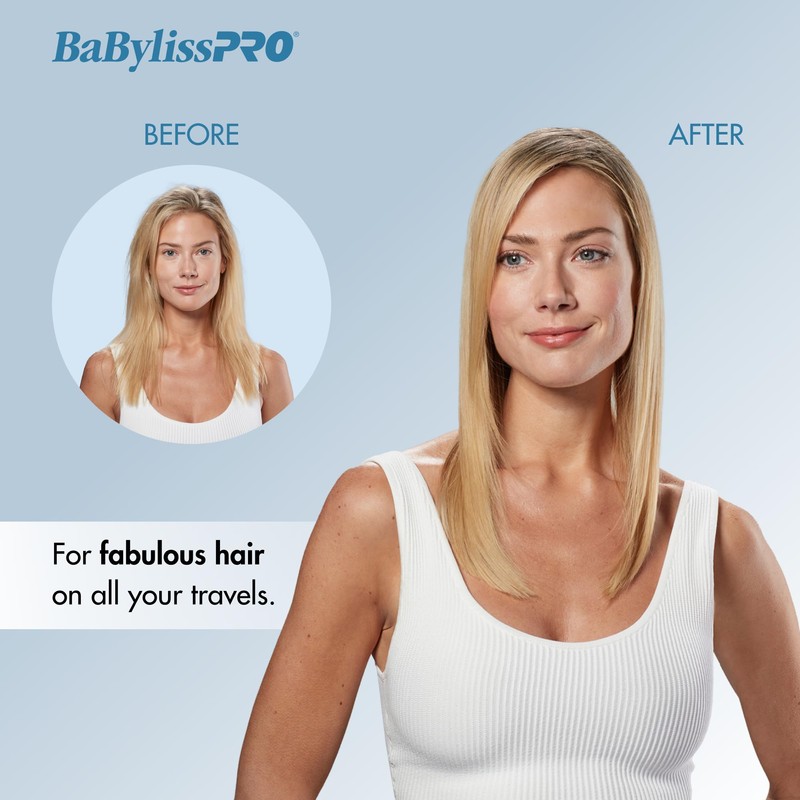 BaBylissPRO Nano Titanium Travel Dryer, Blue