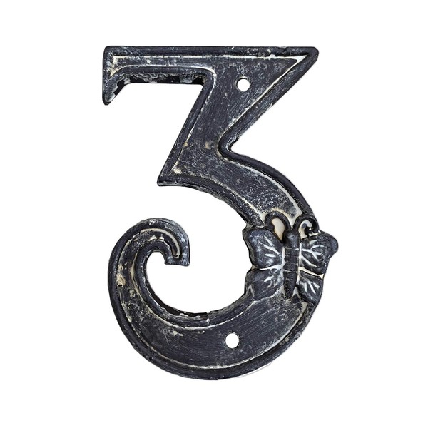 5 Inch High House Numbers, Cast Iron Home Address Number/Mailbox