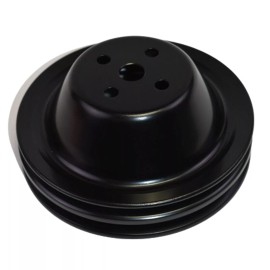 espeedpro21 Small Block Chevy Black Steel 2 Groove Short Water Pump Pulley 283 327 SBC SWP