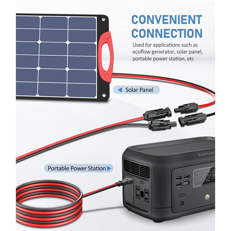 Gonifeto Solar Connector to XT60 Cable (10AWG 2ft), Solar to