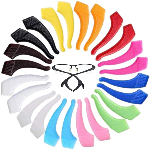 MOLDERP Glasses Ear Grip - Kids and Adults Sport Eyeglass Strap Holder, Eyewear Retainer, Silicone Anti Slip Holder For Glasses , Eyeglass Temple Tip , 12 pairs (Multicolored)