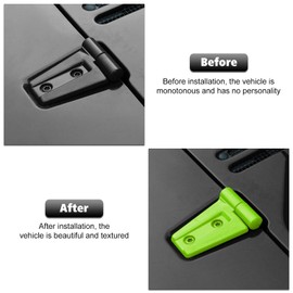 RT-TCZ Hood Hinge Cover Trim Exterior Decoration Kits Accessories for Jeep Wrangler JK & Unlimited 2007-2017,2PCS (Light Green)
