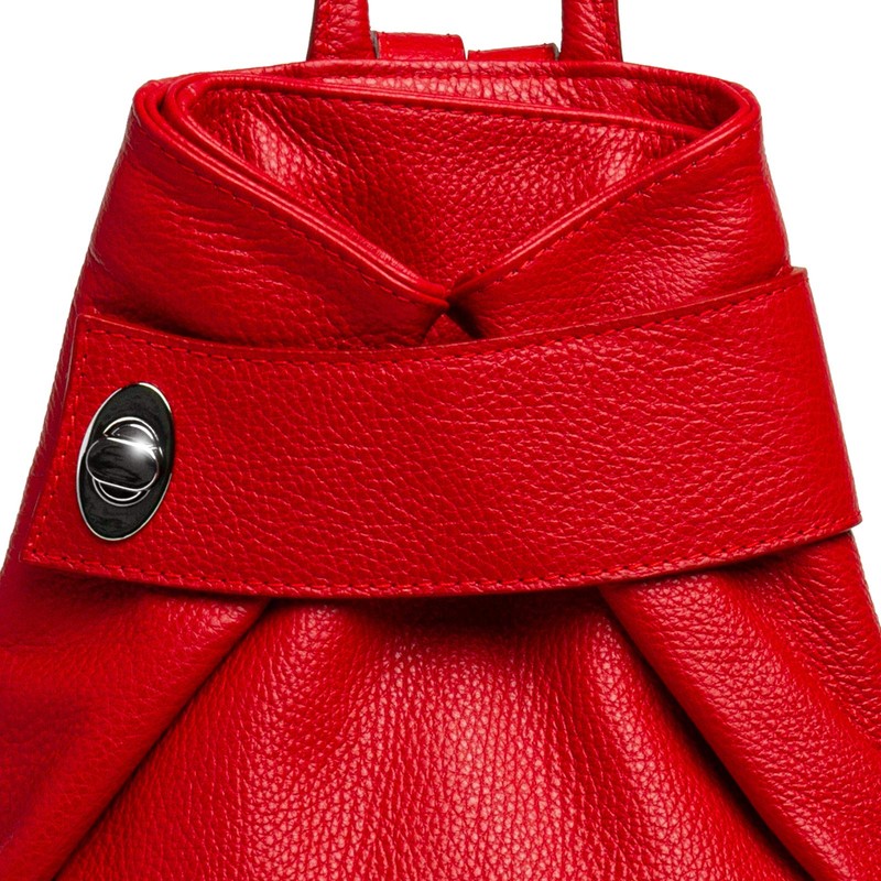 Caspar TL790 Elegant Women's Genuine Leather Backpack - Large, red
