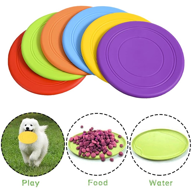 Bvrbaory 6 Pack Dog Flying Discs - Interactive, Soft Floating