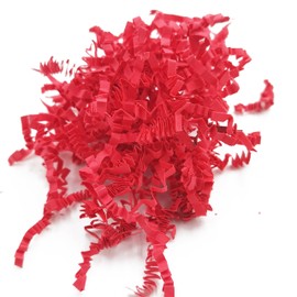 SHENGHE 1LB Crinkle Paper Filler Shredded Basket Shred Package Gift Box Decorative (Red)
