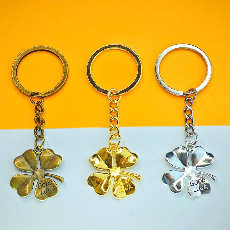 St. Patrick's Day Lucky Four Leaf Clover Keychain Good Luck