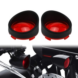 HDBUBALUS ABS Visor Style Turn Signal Lens Indicator Light Bezels Cover Fit for Harley Custom Cruiser