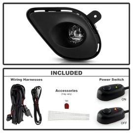 ACANII - For 2015-2022 Dodge Charger w/Hood Scoop Bumper LED Fog Lights Lamps w/Switch and Kits Pair Set Left+Right