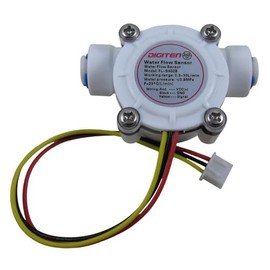 DIGITEN G1/4" Quick Connect Hall Effect Sensor Water Flow Sensor Flowmeter Water Flow Counter Meter 0.3-10L/min - Arduino, Raspberry Pi, and Reverse Osmosis Filter Compatible