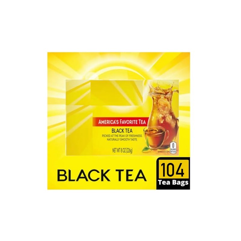 Black Tea Bags, Individually Wrapped, Perfect for Hot or Iced