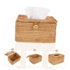GLEAVI Multi Functional Rattan Woven Tissue Holder Elegant Tissue Organizing