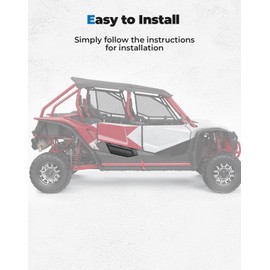 KEMIMOTO UTV Lower Door Panels, Plastic, Black, Compatible with Honda Talon 1000X-4 (2020+), Sturdy & Lightweight Rear Half Door Panels, Replace #08P71-HL7-A20 (2 Lower Doors)