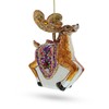 Elegant Prancer: Fancy Reindeer Glass Christmas Ornament