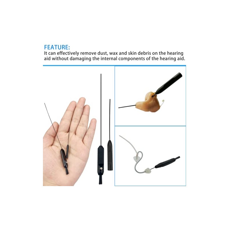 8Pcs Hearing Amplifier Cleaning Brushes,Hearing Aid Brushes Wire for Cleaning,