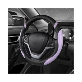 MUQIDA Car Steering Wheel Cover, 15 Inch Premium Leather Breathable Non-Slip Wheels Wrap, Universal Auto Comfortable Steering Wheel Protector for SUV Truck Van, Car Accessories (Purple)