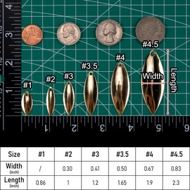 Dr.Fish 30 Pack Fishing Spinner Blades Willow Blade Gold Silver Spinner Lure Making Parts Supplies Accessories DIY Spinnerbait Inline Walleye Rigs Gold #2