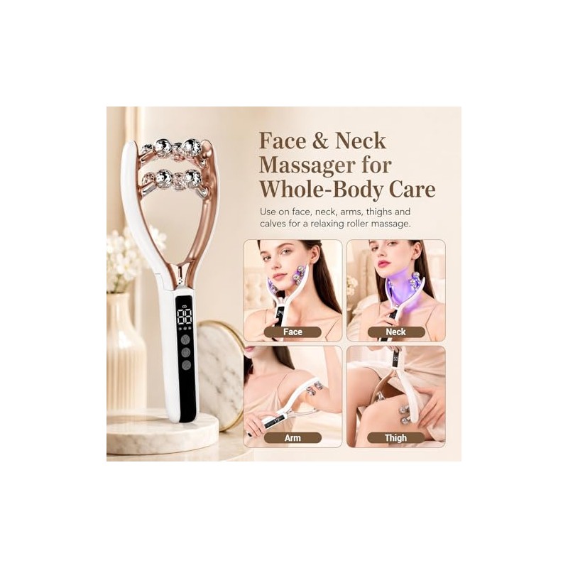 Wireless Facial Roller Massager for Face and Jawline Skincare Routine,