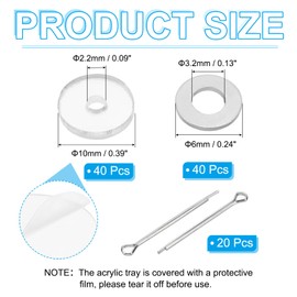 PATIKIL 10mm Doll Joints, 20 Set Removable Cotter Pin Joints Connector and Acrylic Tray for Bear Limbs Making Head Joints DIY Crafts Accessories