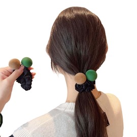 Wenlly Haargummis, hohe Elastizität Pferdeschwanzhalter, Haargummis für Frauen Mädchen, 2 Stück, Grün & Kaffee