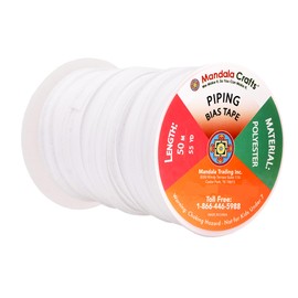 Mandala Crafts - Cinta de bies con cordón de soldadura, diseño de ribetes de tapicería de 1/2 pulgada para costura, cojines, fundas y decoración de bricolaje, ribete de cordón de labios de 55 yardas