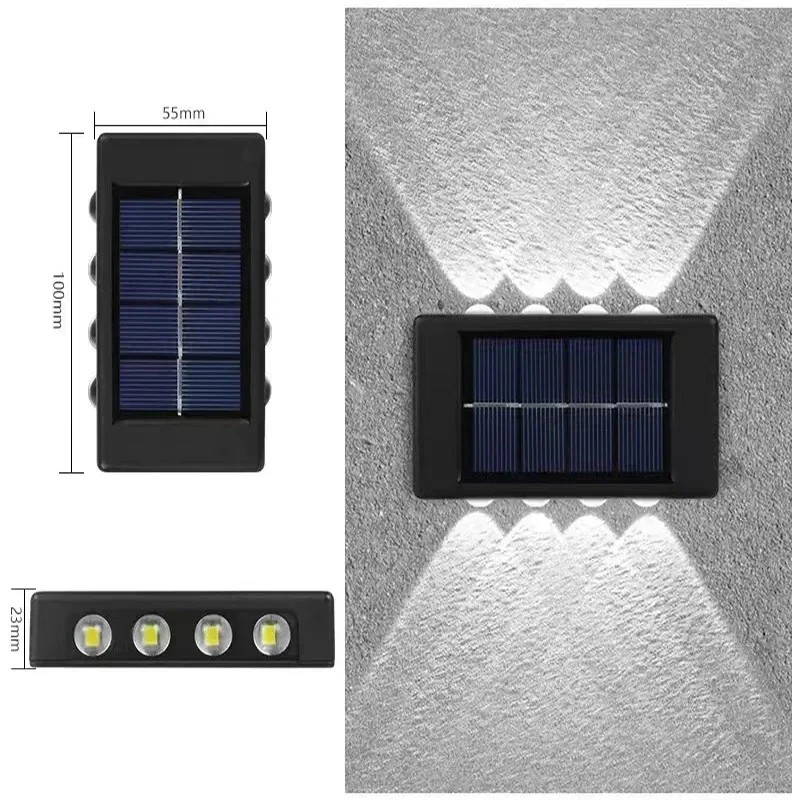 Solar Up and Down Outdoor Wall Lights for Garden Decoration
