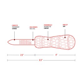 BUBBA Shucking Knife - Oyster Shucking Knife with 2.5" Stainless Steel Curved Tip Blade with Non-Slip Grip Handle