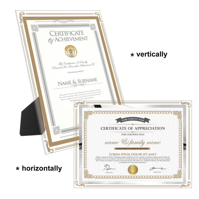GraduatePro Gold A4 Glass Certificate Photo Frame Diploma Document Picture