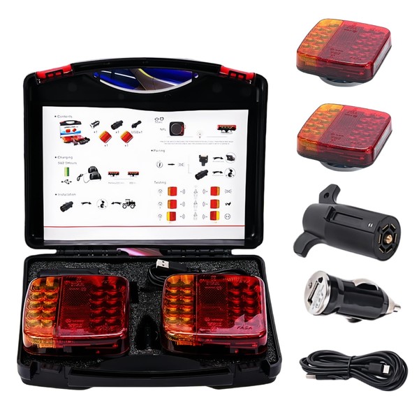 Wireless trailer Lights，2025 New Led Wireless Tail Lights for Trailer，Equipped