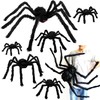 Giant Black Plush Spider for Halloween Decorating – Fuzzy Spider