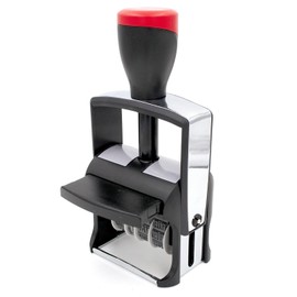 MaxMark 2024 Heavy Duty Date Phrase Stamp, Large Date Size - Exclusive 12-Year Band - Red Ink