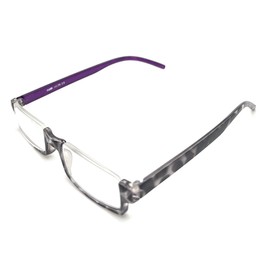 Pink Ribbon Shades The Emma Half Moon Rim Readers Clear Reading Glasses Cheaters for Women +4.00 Purple Tortoise