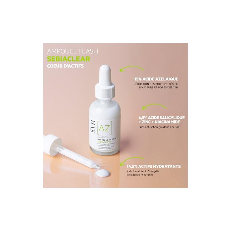 SVR Sebiaclear Ampoule Flash Srum Anti-Imperfecciones para Piel con Tendencia