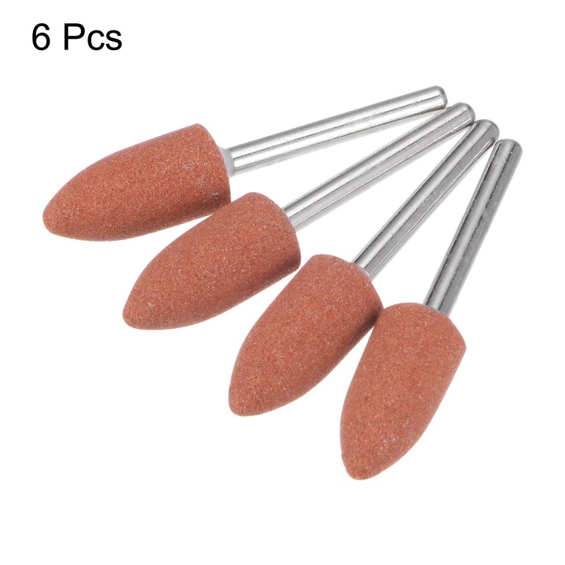 sourcing map 6pcs Rotary Grinding Stones 1/8" Pointed Head Abrasive