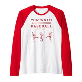 Classic Cincinnati Baseball Fan Retro Raglan Baseball Tee