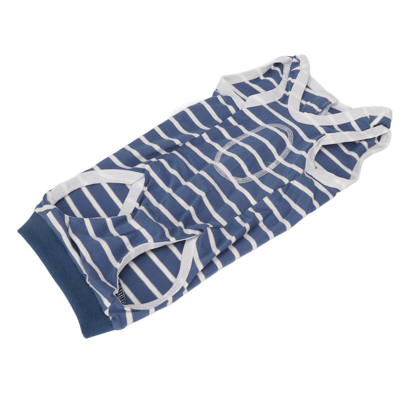 Dog Recovery Suit Stretchy Breathable Adjustable Collar Stripe Pet Post