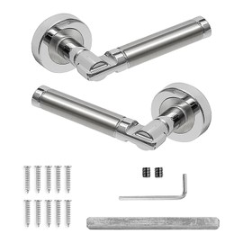Decoranddecor Internal Door Handles Italian Designer Lever On Rose (Brushed Chrome)