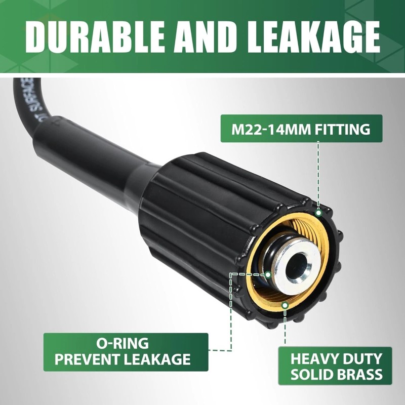 COYARDOR Pressure Washer Hose 25ft Kink Resistant Power Washing Replacement