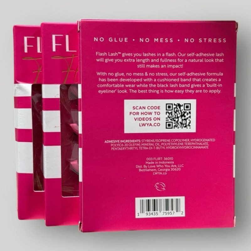 Flirt LWYA by Kim Gravel Flash Lash Self-Adhesive Lash Trio