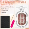 24Pcs Glitter Cat Eye Press on Nails Short Square, Nude