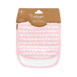 Playgro Scallop Baby Home Bibs, Pink, 2 Count
