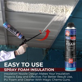 Spray Foam Insulation Can (2 Pack-25.4 oz) Expanding Foam Sealant for Thermal & Acoustic Insulation, Closed Cell, High Density Spray Foams, Covers up to 40 Board feet/sq. ft. (2 Pack)