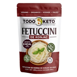 TODO KETO Pasta de Konjac Shirataki (250g) - Fetuccini Cero Calorías-Sustituto de Pasta Sin Carbohidratos ni Azúcar - Sin Gluten, Vegano y Low Carb.