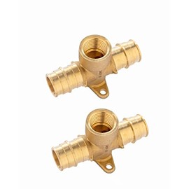 EFIELD Pex A Full Flow Expansion Brass Fittings 3/4 inch Pex X 3/4 inch NPT Drop-ear Tee, ASTM F1960,(PEX1960094)