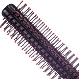 Kobe Professional Black Quiff Roller Round Hair Brush with Red Rubber Grip Handle - Slick Back Hair Brush, Curly Hair Brush Ideal round hair brush for men and Barbers