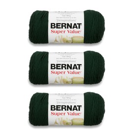 Bernat Super Value Deep Sea Green Yarn - 3 Pack of 198g/7oz - Acrylic - 4 Medium (Worsted) - 426 Yards - Knitting/Crochet
