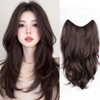 Hair Extension, Collar Legs Wig, Loose Curls (Dark Brown)