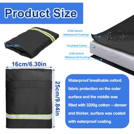 Wondora Pack of 2 Thickening Outdoor Tap Cover, Outdoor Tap Cover with Reflective Strips, Winter Protection Outdoor Tap Waterproof, Frost-Proof, Cold-Resistant, Black (25 x 16)