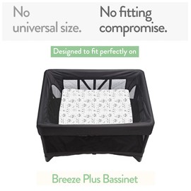 Joey + Joan Waterproof Bassinet Mattress Pad Cover Compatible with 4moms Breeze Plus Bassinets – 2 Pack Quilted Mattress Protector Made from Ultra Soft Bamboo Viscose Terry – 23" x 29"