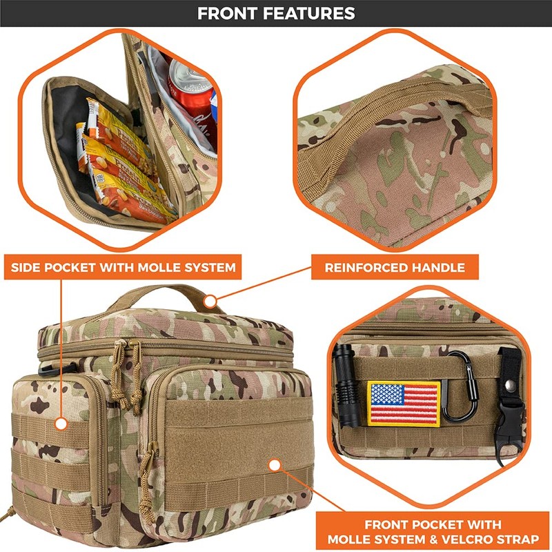 OPUX Tactical Lunch Box for Men, Camo Mens Insulated Lunch