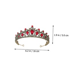 TOVINANNA 1pc Vintage Style Wedding Elegant Bridal Headdress for Women Beautiful Rhinestone and Red Gemstone Decoration for Weddings Parties and Photoshoots